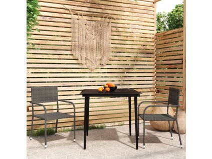 3dílný zahradní jídelní set šedý 3099595