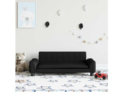 Dětská pohovka černá 90 x 53 x 30 cm umělá kůže 3196263