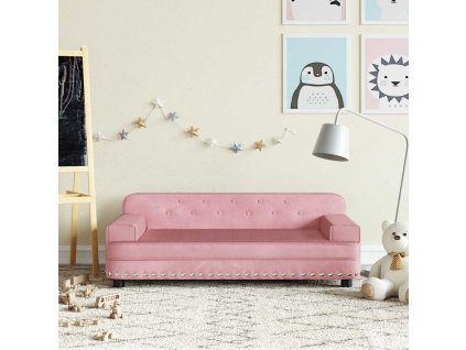 Dětská pohovka růžová 90 x 53 x 30 cm samet 3196282