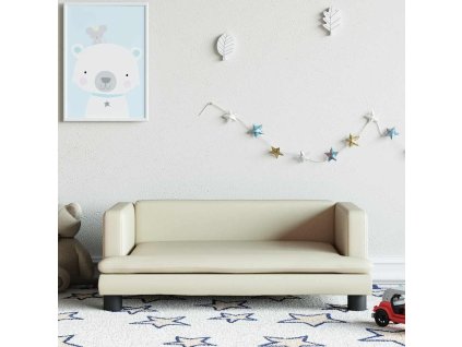 Dětská pohovka krémová 80 x 45 x 30 cm umělá kůže 3196313