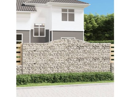 Klenuté gabionové koše 8 ks 400x50x160/180cm pozinkované železo 3147041