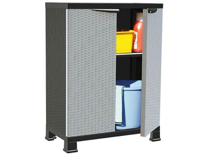 Plastová skříňka 68 x 39 x 92 cm ratanový design 337898