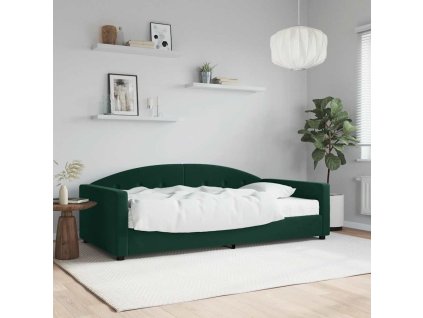 Válenda s matrací tmavě zelená 100 x 200 cm samet 3197286