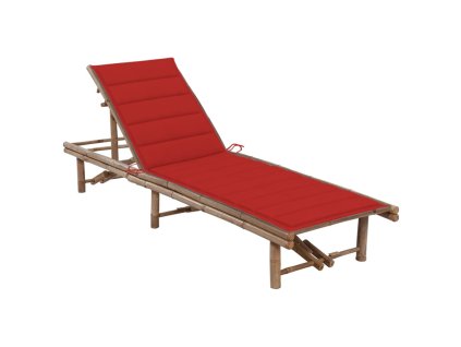 Zahradní lehátko s poduškou bambus 3061638