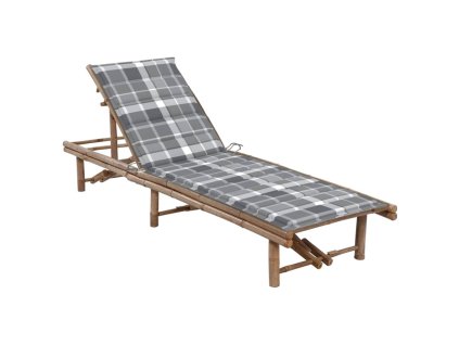 Zahradní lehátko s poduškou bambus 3061646