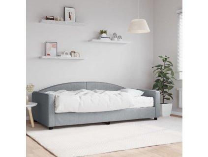 Válenda s matrací světle šedá 100 x 200 cm textil 3197175