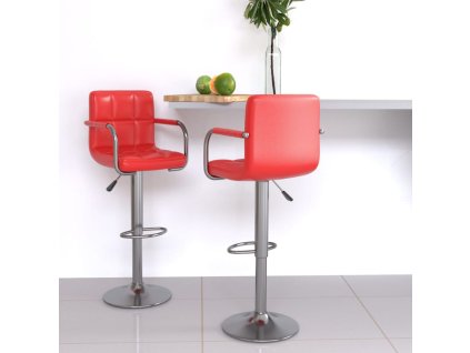 Barové stoličky 2 ks červené umělá kůže 334595