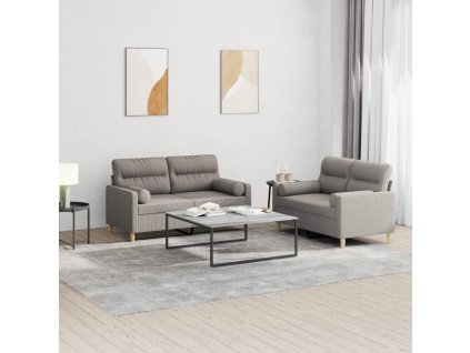 2dílná sedací souprava s polštáři taupe textil 3201591