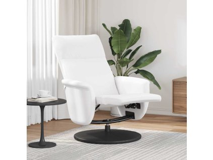 Polohovací křeslo s podnožkou bílé umělá kůže 356550