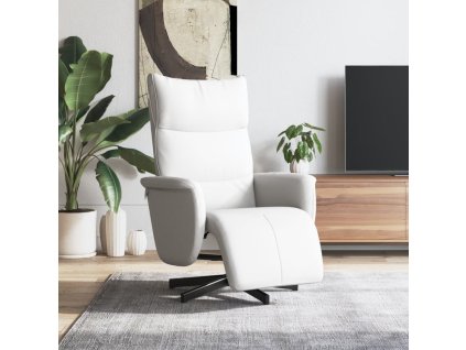 Polohovací křeslo s podnožkou bílé umělá kůže 356590