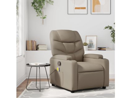 Masážní polohovací křeslo cappuccino umělá kůže 372478