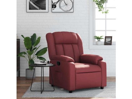 Polohovací křeslo vínové umělá kůže 373564