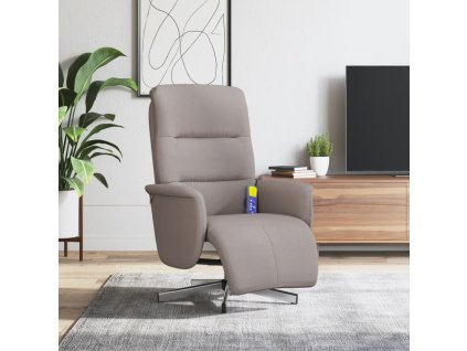 Masážní polohovací křeslo s podnožkou taupe textil 356578