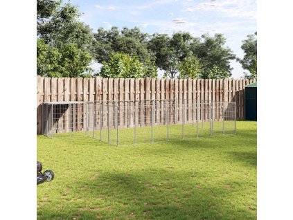 Psí kotec stříbrný 15,73 m² ocel 3082221