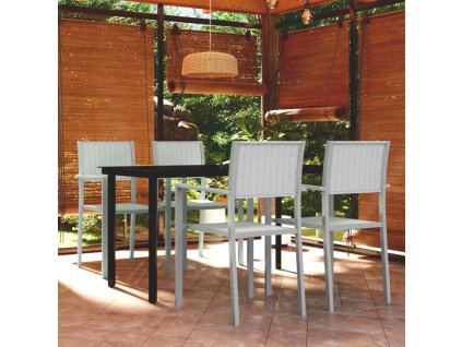 5dílný zahradní jídelní set bílý 3099259