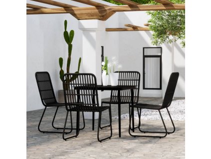 5dílný zahradní jídelní set černý 3099180