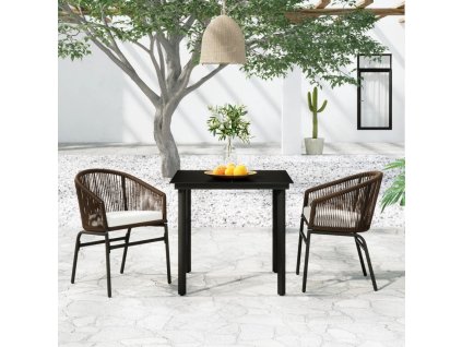 3dílný zahradní jídelní set hnědý 3099227