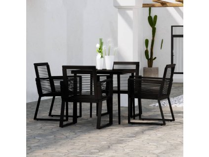 5dílný zahradní jídelní set černý 3099156