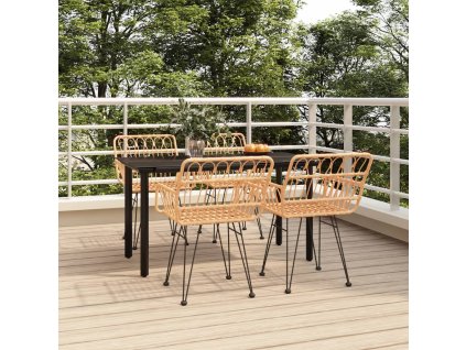 5dílný zahradní jídelní set polyratan 3157861