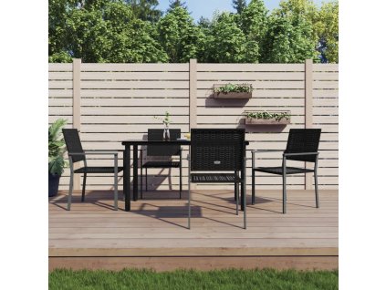 5dílný zahradní jídelní set polyratan a ocel 3187027