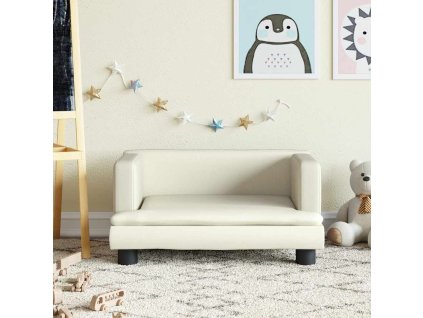 Dětská pohovka krémová 60 x 40 x 30 cm umělá kůže 3196325