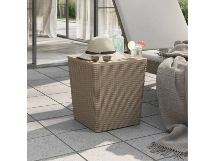 Zahradní stůl s odnímatelným víkem světle hnědý polypropylen 364154