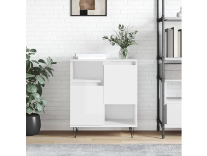 Příborník bílý s vysokým leskem 60x35x70 cm kompozitní dřevo 831190