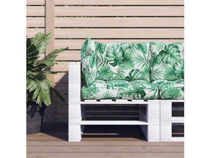 Podušky na palety 3 ks vzor listů textil 360868