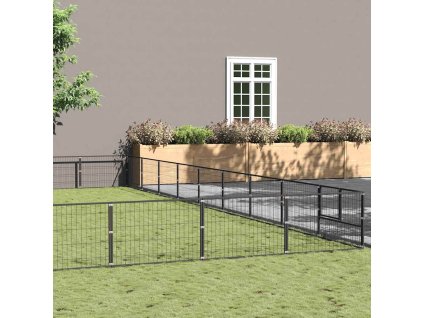 Psí kotec černý 81 m² ocel 3082193