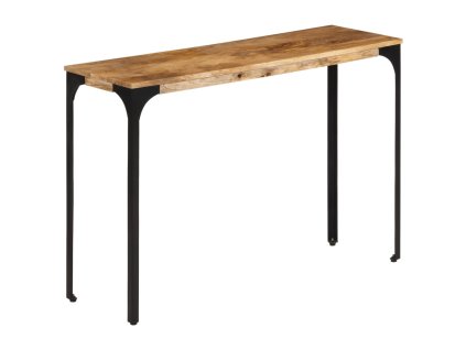 Konzolový stolek hnědý 110x35x76 cm masivní mangovník a železo 374901