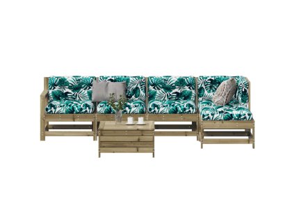 6dílná zahradní sedací souprava a podušky impregnovaná borovice 3250983