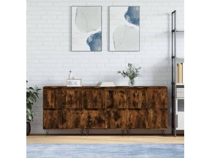 Příborníky 3 ks kouřový dub kompozitní dřevo 3190202