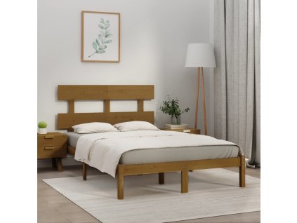 Rám postele medově hnědý masivní dřevo 200 x 200 cm 3104696