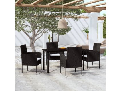 5dílný zahradní jídelní set černý 3099603