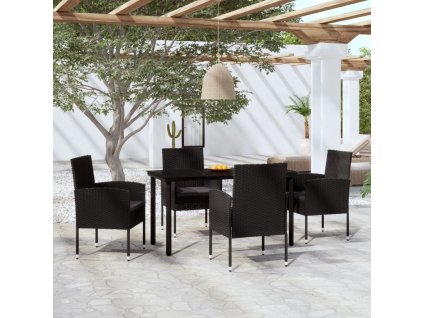 5dílný zahradní jídelní set černý 3099615