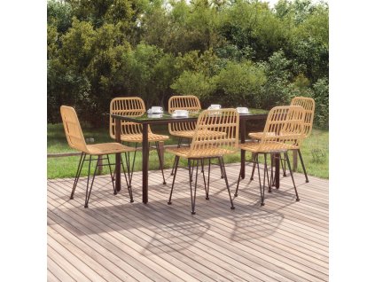 7dílný zahradní jídelní set polyratan 3157891