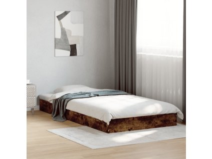 Rám postele bez matrace kouřový dub 100x200 cm kompozitní dřevo 842060