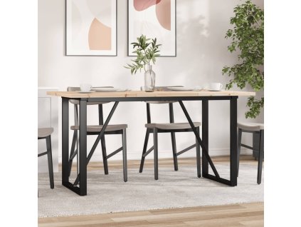 Jídelní stůl s O rámem 160 x 80 x 75,5 cm borové dřevo a ocel 3282743