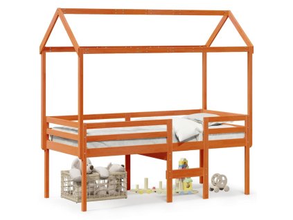 Patrová postel se střechou voskově hnědá 80 x 200 cm borovice 3282137