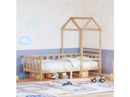 Válenda se střechou 80 x 200 cm masivní borové dřevo 3282212