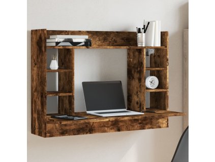 Nástěnný psací stůl kouřový dub 105x48x75 cm kompozitní dřevo 847972