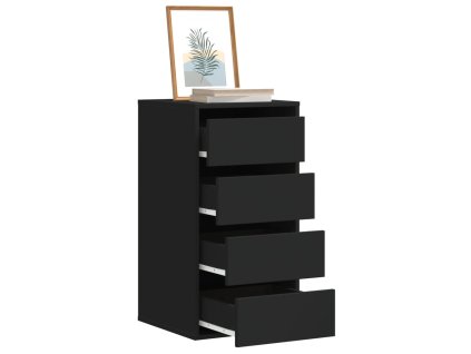 Rohová zásuvková komoda černá 40 x 41 x 76 cm kompozit 852862