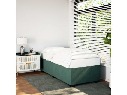 Rám postele bez matrace tmavě zelená 90 x 190 cm samet 3284604