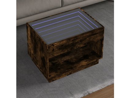 Konferenční stolek s Infinity LED kouřový dub 70 x 50 x 50 cm 847662
