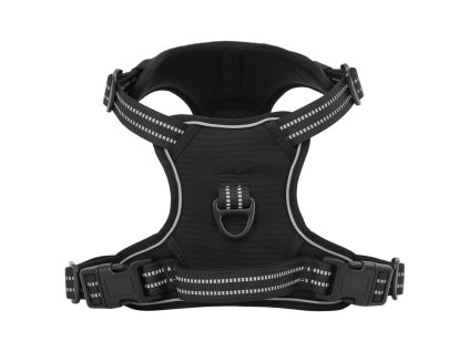 Postroj pro psy s reflexními popruhy nastavitelný černý L 4013370
