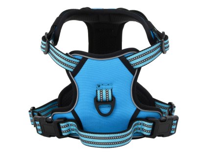 Postroj pro psy s reflexními popruhy nastavitelný modrý M 4013366