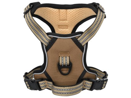 Postroj pro psy s vodítkem a obojkem nastavitelný hnědý M 4013387