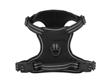 Postroj pro psy s vodítkem a obojkem nastavitelný černý M 4013385