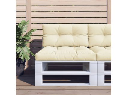 Podušky na palety 2 ks krémové textil 360713