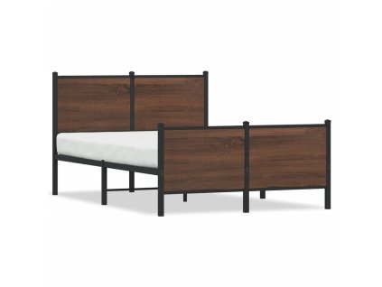 Kovový rám postele bez matrace hnědý dub 120 x 190 cm 4007780